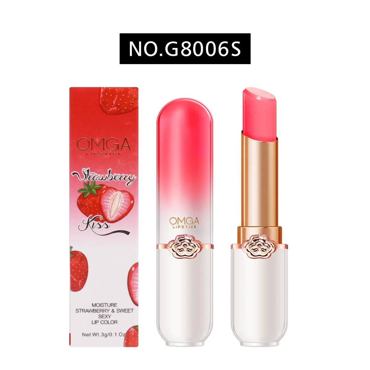 Peach Color Lip Balm Crystal Temperature Change Lipstick Girl Moisturizing LongLasting Lip Gloss Makeup Lip Care Repair Cosmetic HIP Strawberries