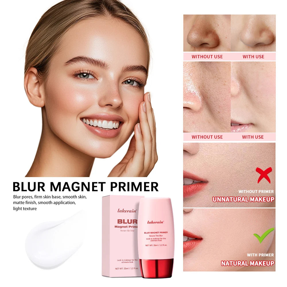 Lakerain Blur Magnet Primer Matte Finish Moisturizing Under Makeup Firming Light Beige Base Smooth Cosmetics Makeup Base HIP