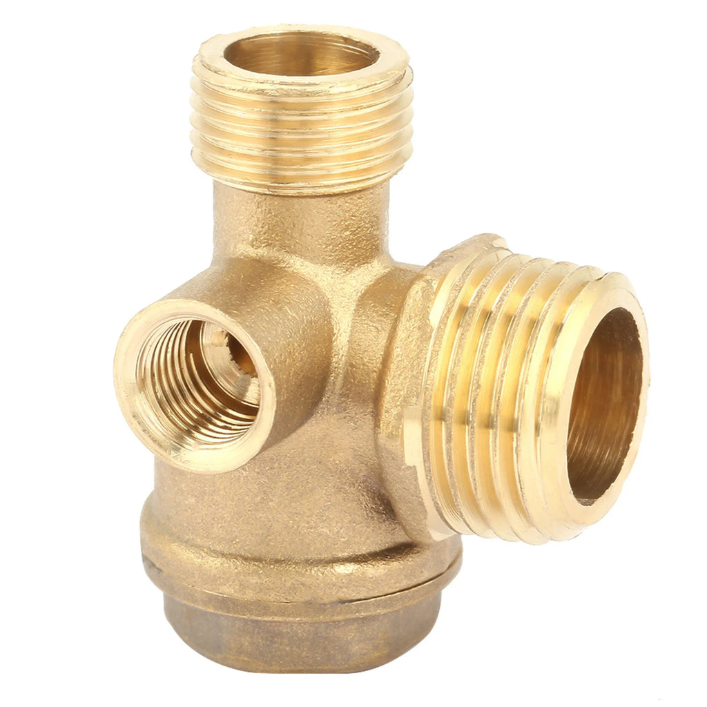 3 Port Brass Air Compressor Male Threaded Check Valve Tube Connector Tool Valve Brass Check Valve Air Compressor Check Valve HIP 20x16x10mm