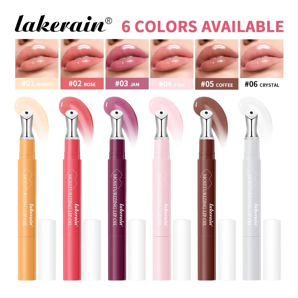 Lakerain Plumping Lip Gloss Hydrating Moisturizing Long Lasting Lip Oil Transparent Lip Tint Daily Lip Care Makeup Cosmetics HIP
