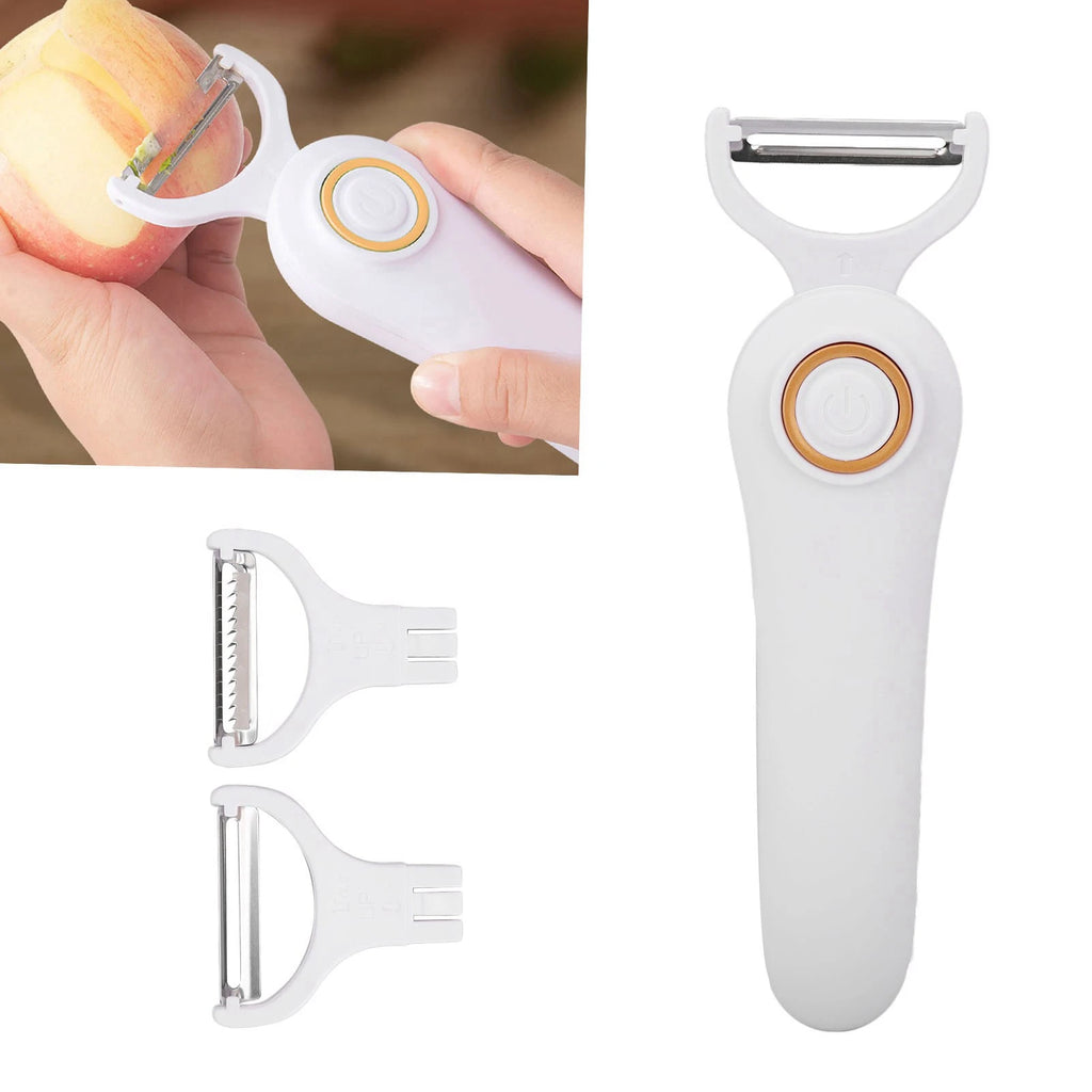 Electric Peeler Handheld USB Rechargeable Fruit Vegetables Peeler with 3 Cutter Heads for Home Handheld Electric Peeler HIP