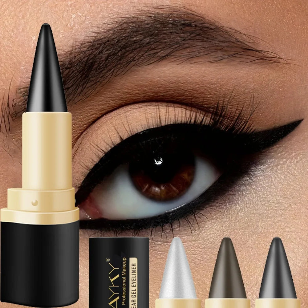Tapered High Pigment Creamy texture Eyeliner Stick Sweat Proof Pencil Daily Makeup Multifunctional Eyeliner Gel Lip&Eyes Pen HIP