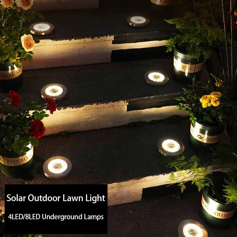 Solar Underground LED Garden Lights – IP65 Waterproof Spotlight Solar Ground Light HIP