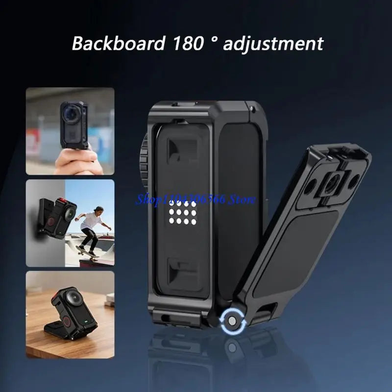 Metal Rabbit Cage for DJI Action Camera – 180° Pivot Backplate Action Camera Cage HIP