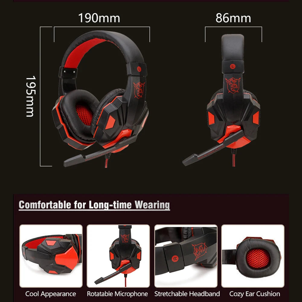 SEamopar Wired Gaming Headset 3.5mm – Stereo Bass & Mic Wired Gaming Headset HIP