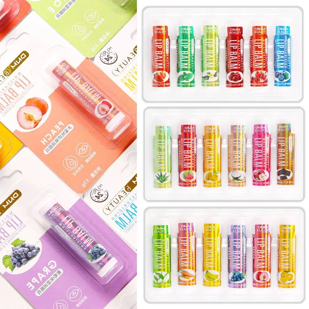 Fruit Lip Balm Winter Fashion Moisturizing Lip Oil Long-Lasting Clear Transparent Natural Aloe Lipstick Lip Care Lipstick Makeup HIP