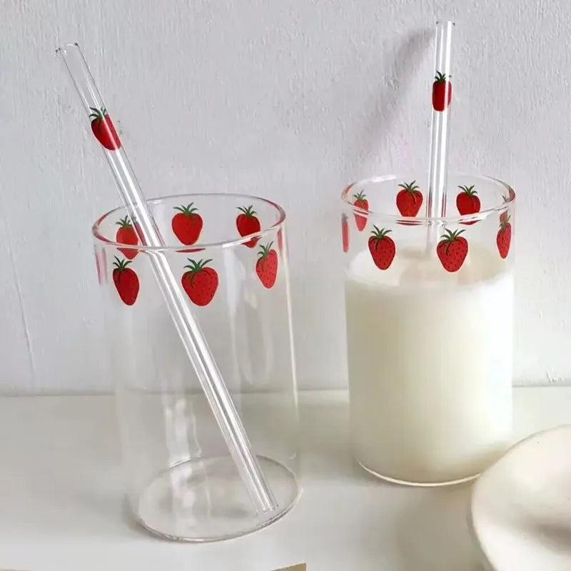 300ml Strawberry Glass Cup – Heat & Cold Resistant Drinkware Glass Drinkware Cup HIP
