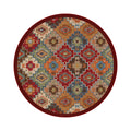 Round Boho Rug – Non-Slip Machine Washable Geometric Carpet Round Area Rug HIP GU6282-YZ Diameter 110cm