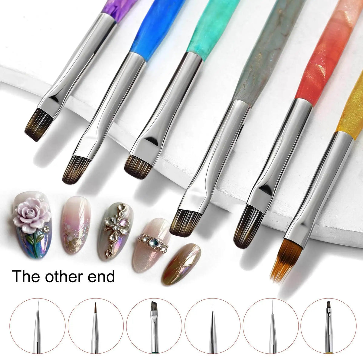 2026 New 1pcs Double-headed Nail Art Brush Design Tip Painting Drawing Carving Liner Pen Acrylic Gel UV Polish Manicure Tools HIP