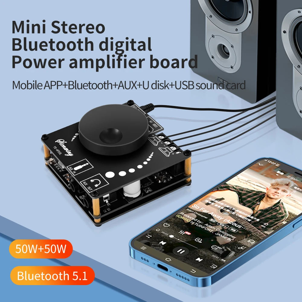 50W+50W Bluetooth 5.1 Digital Stereo Amplifier Board YS-AP50L Digital Amplifier Board HIP