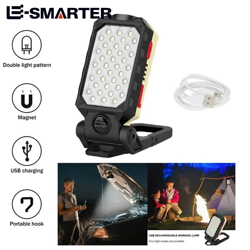 ESMARTER Magnetic LED Work Light – USB Rechargeable Floodlight LED Work Light HIP