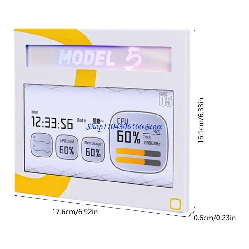 7-Inch LCD Secondary Screen Panel for PC Case Side Panel PC Case Screen Panel HIP