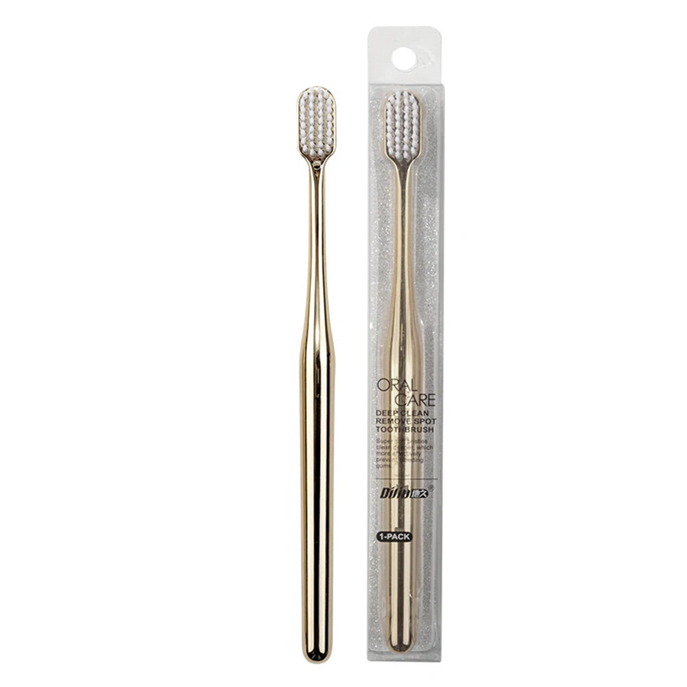 Luxury Soft Toothbrush Men Women Adult Tooth Brush Gold Silver Dental Brushes Elegance Gentle Toothbrushes Drop Shipping HIP GW
