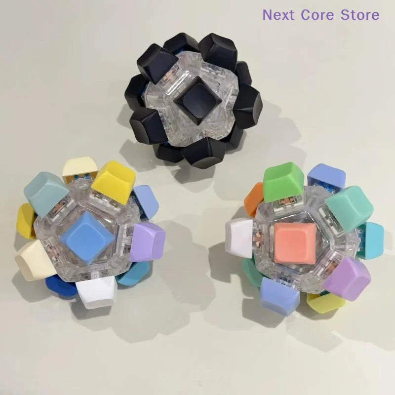 12-Key LED Fidget Keyboard Keychain Clicker Desk Toy Fidget Desk Toy HIP