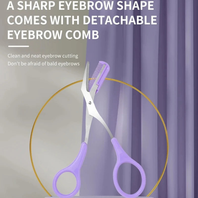 Purple Eyebrow Grooming Kit – Scissors, Razor, Tweezer & Comb Eyebrow Grooming Kit HIP