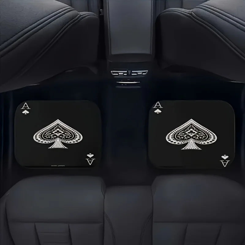 4-Piece Spades Ace Car Floor Mats – Anti-Slip Universal Fit Car Floor Mats HIP