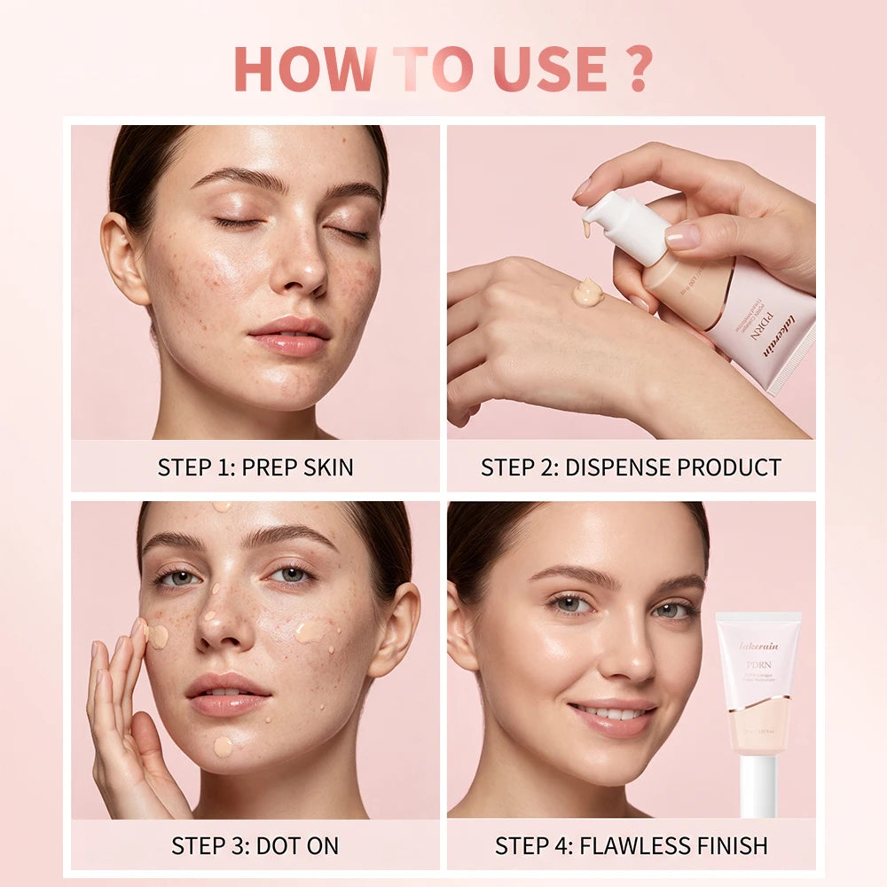 10 Colors PDRN Collagen Tinted Moisturizer Korean Glass Skin Makeup Base Glow Luminous Hydrating Primer Daily Even Tone Nourishi HIP