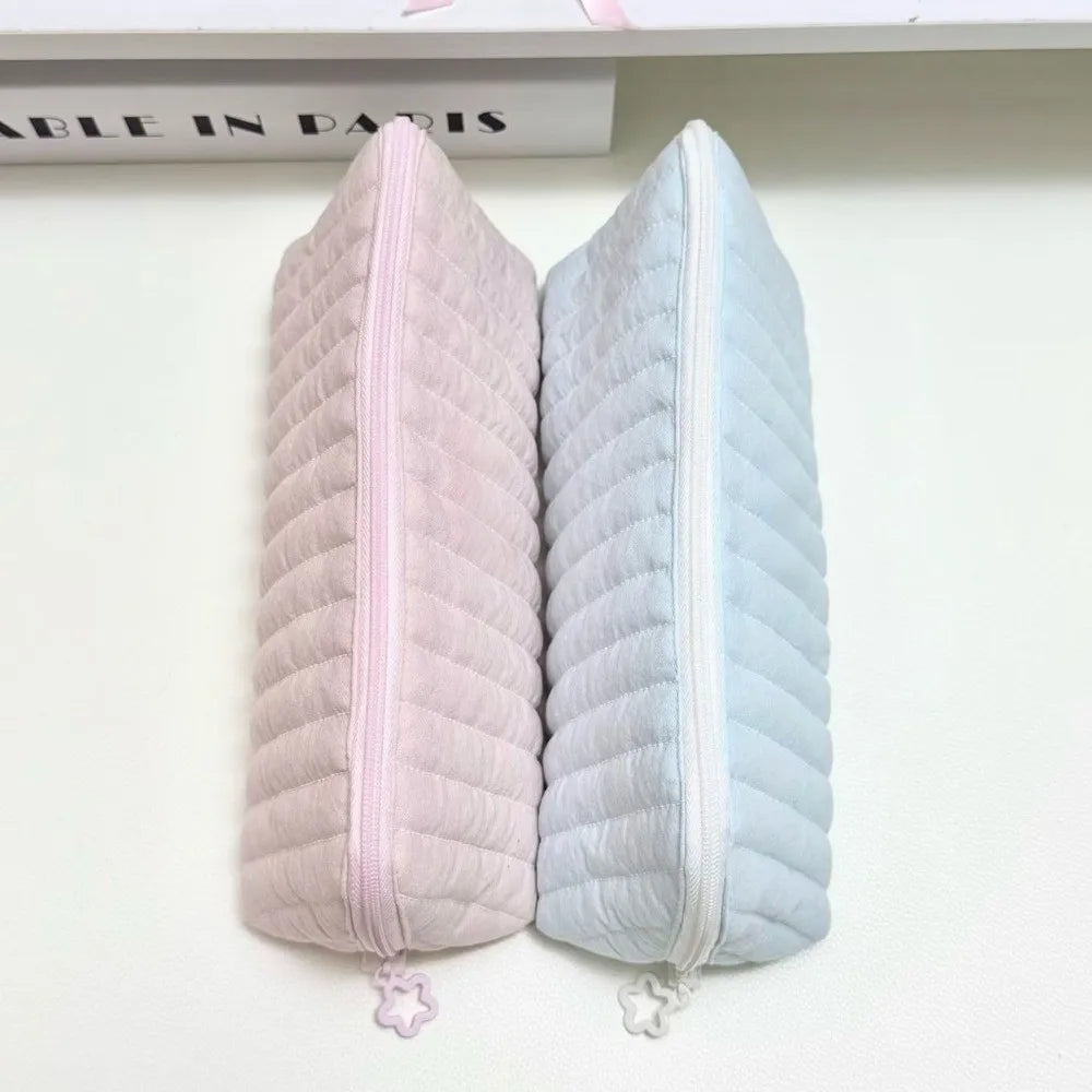 Quilted Pencil Case Large Capacity Multi-Compartment Pouch Quilted Pencil Case HIP