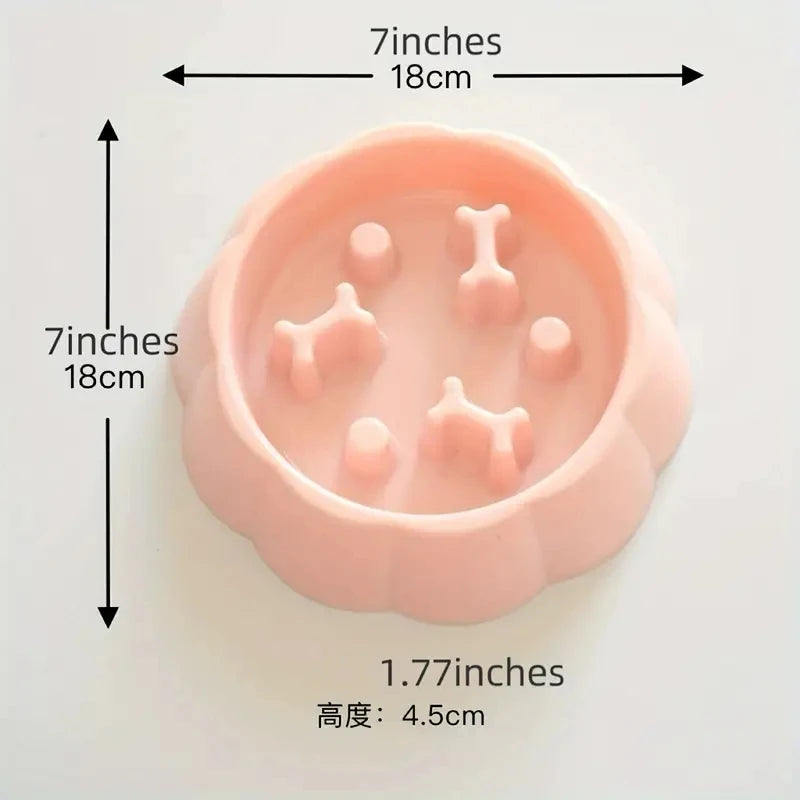 Anti-Choking Slow Feeder Dog Bowls, 1Pcs Set - Non-Slip, DurablePlastic Food & Water Dishes For Small To Medium Dogs HIP Pink