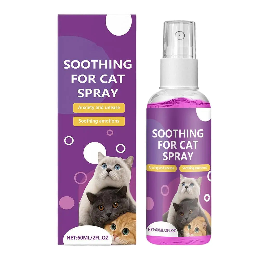 60ml Calming Spray Feline Anti Stress Pheromone Emotional Soothing Spray Natural Plant-Based Acts Quickly Cat Calming Spray HIP A