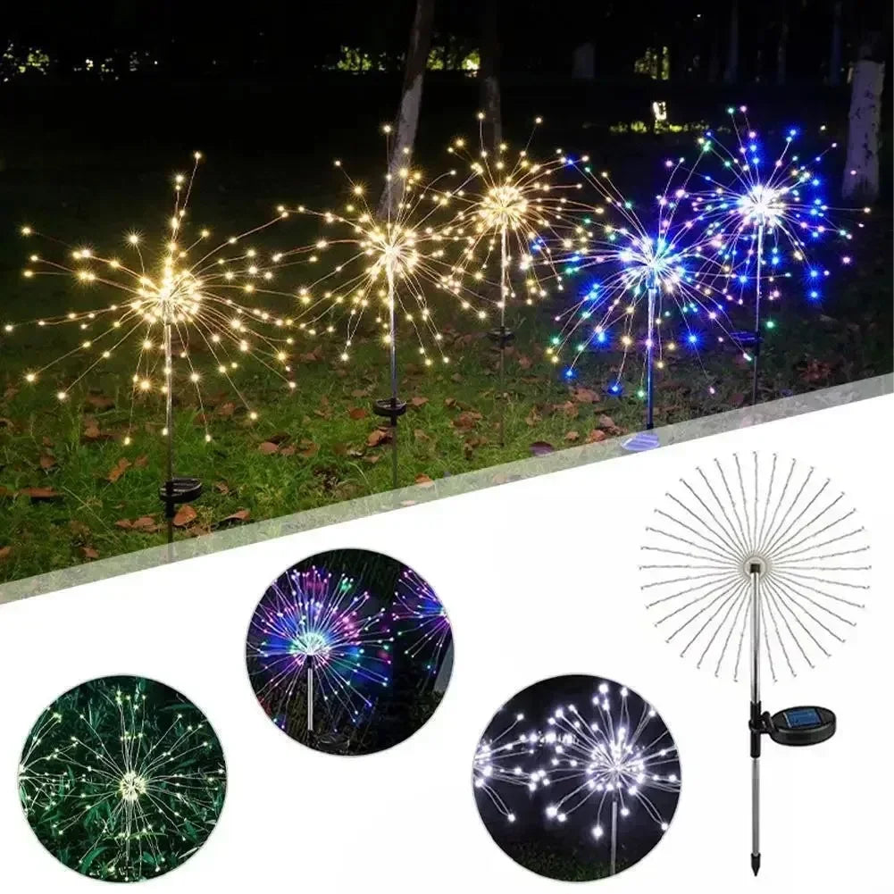 Solar Firework LED Garden Lights – Waterproof Dandelion Lawn Lamp Solar Garden Light HIP