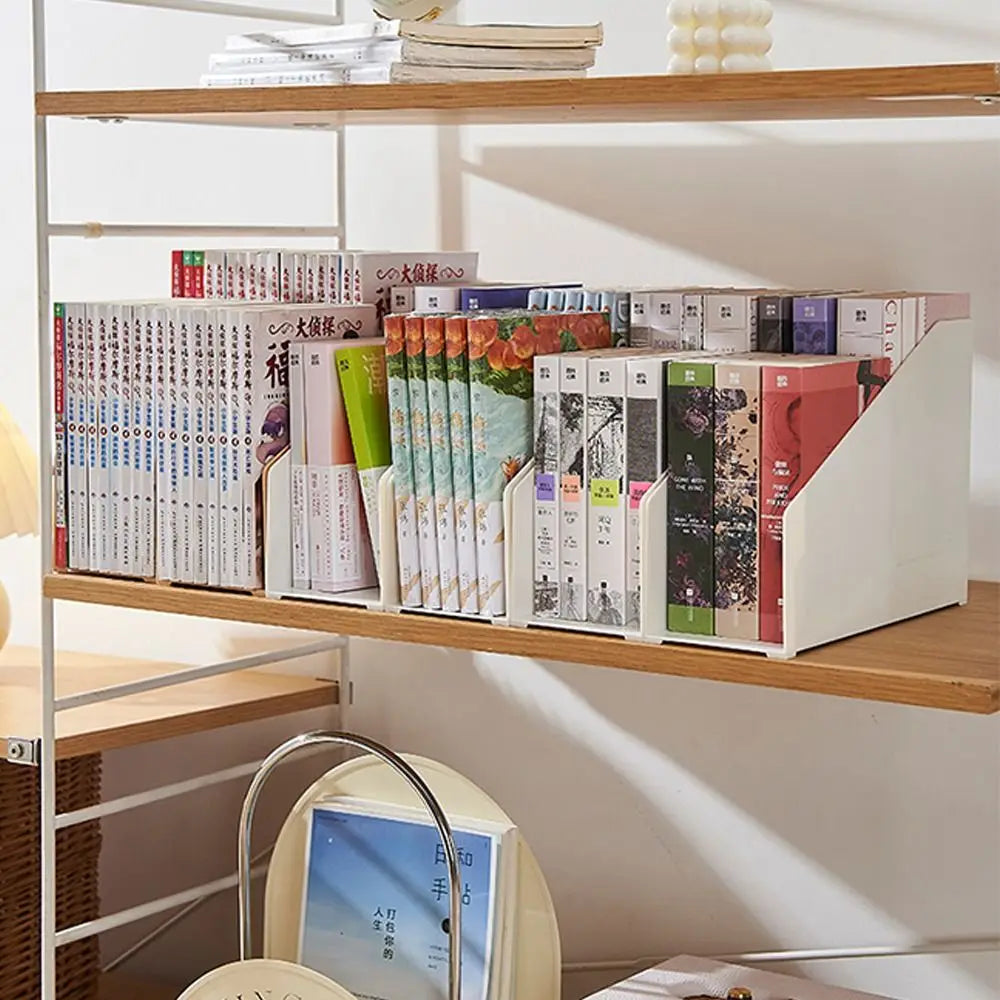 Double Layer Plastic Bookends & File Storage Shelf Bookend File Organizer HIP
