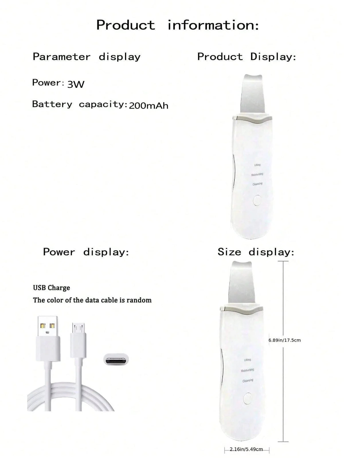 Ultrasonic Skin Scraper – Deep Pore Cleansing Face Device Facial Cleansing Device HIP