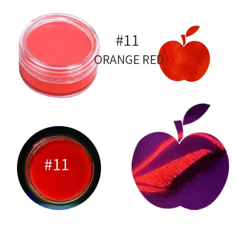 12Colors Eyeliner Cream Neon Colored Halloween Liner Eyeliner Pen Waterproof UV Blacklight Fluorescent Face Body Paint Makeup HIP 11 Water Painting