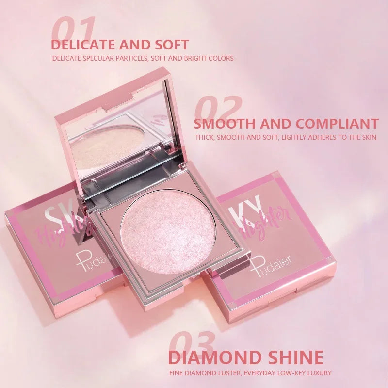 Makeup Highlighting Powder Pearlescent Glitter Highlighter Bronzers Palette Waterproof Long-lasting Face Iluminador Maquiagem HIP