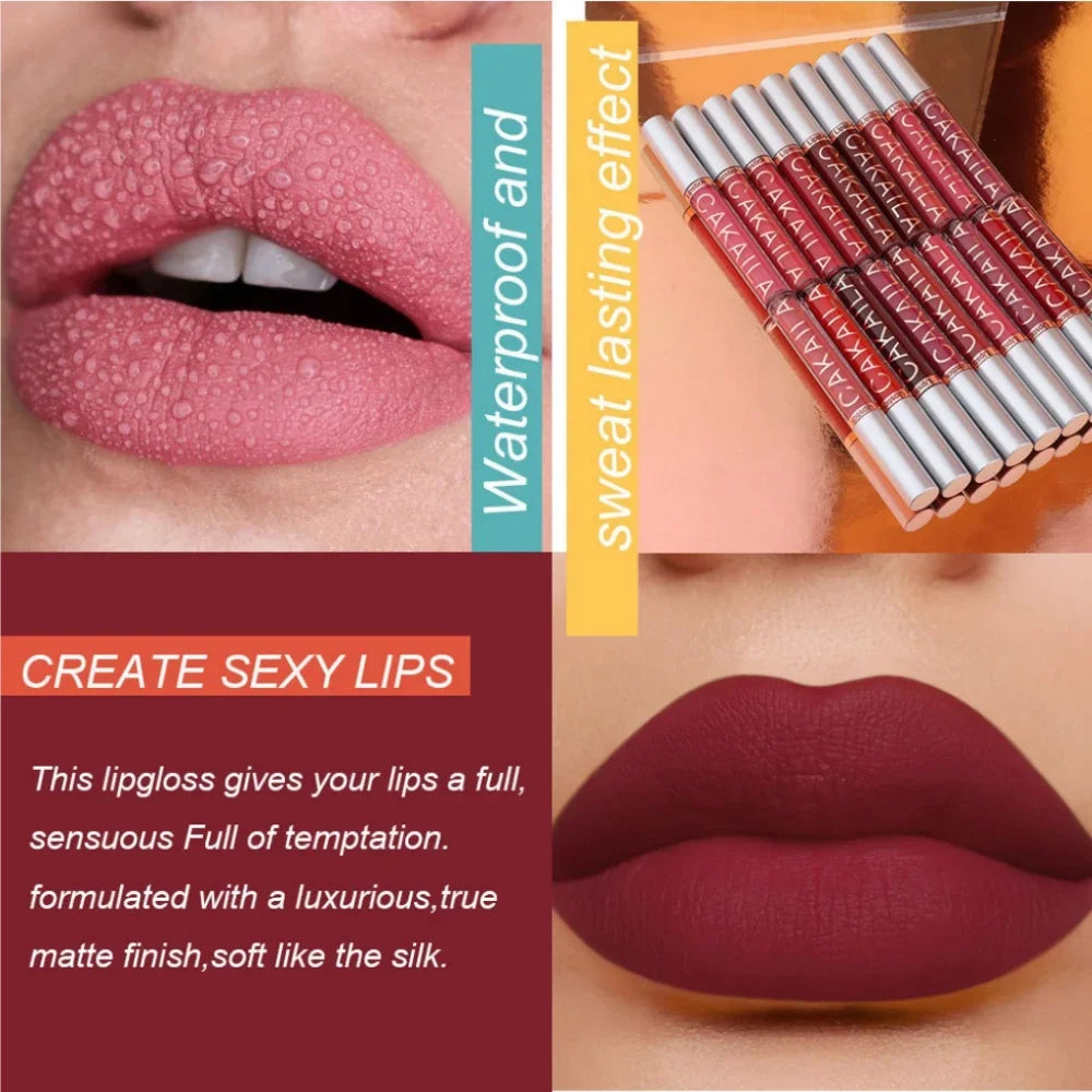 CAKAILA 10-Pc Nude Matte Liquid Lipstick & Lip Gloss Set Lip Gloss Set HIP
