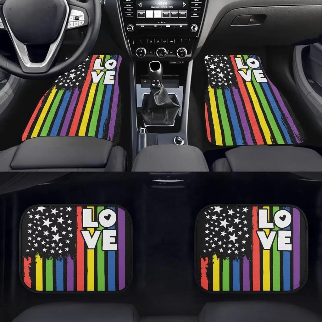 Rainbow Pride Car Floor Mats – 4-Piece Anti-Slip Set Car Floor Mats HIP