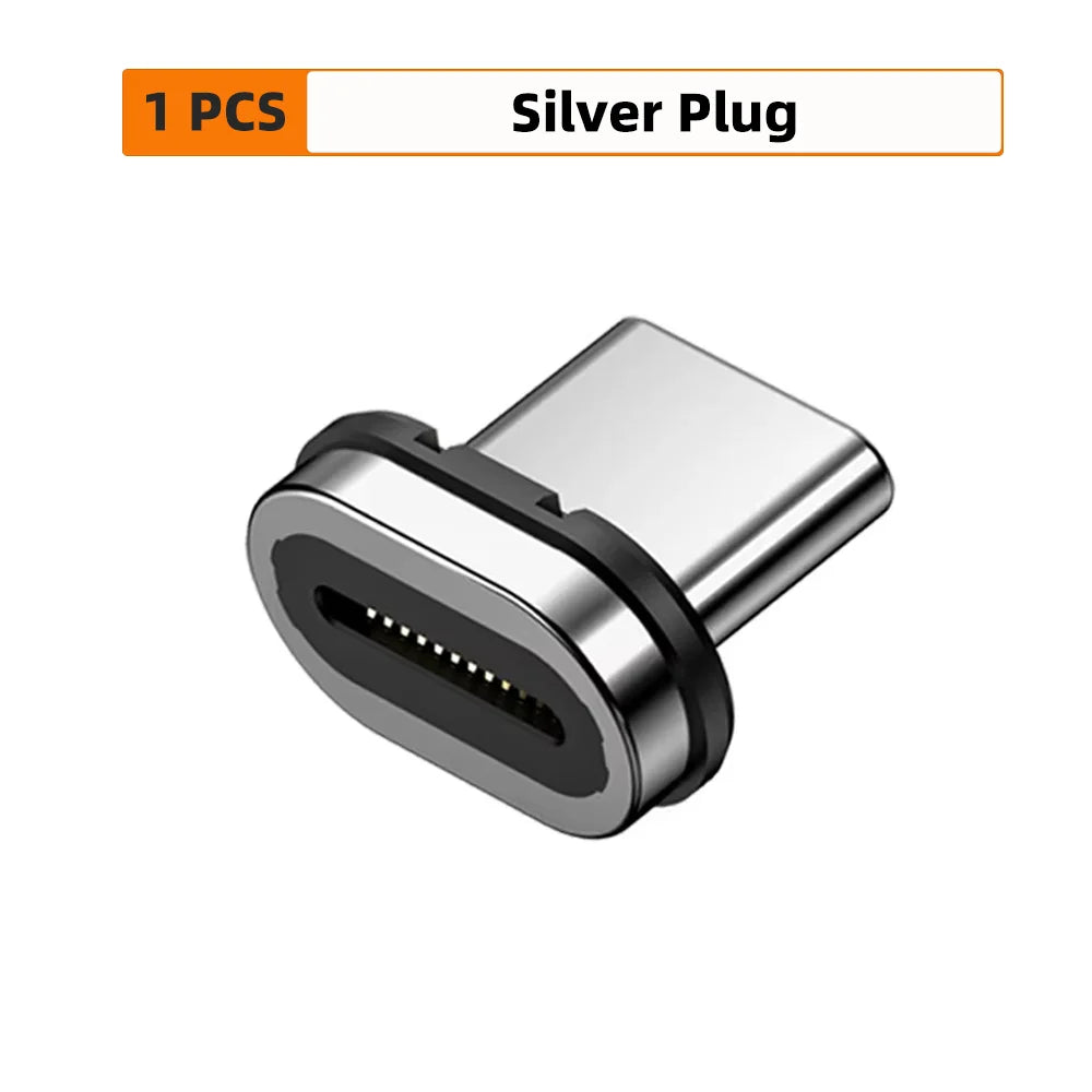 USB4 Thunderbolt 3 Magnetic USB-C Adapter 140W 40Gbps 8K USB-C Cable Adapter HIP 1Pc Plug Silver
