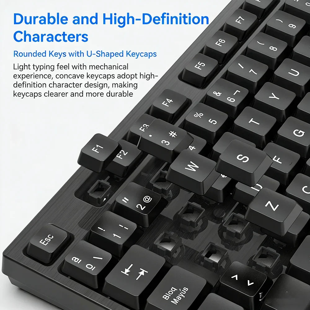 KEBIDUMEI 104-Key USB Wired Keyboard – Office & Gaming USB Wired Keyboard HIP