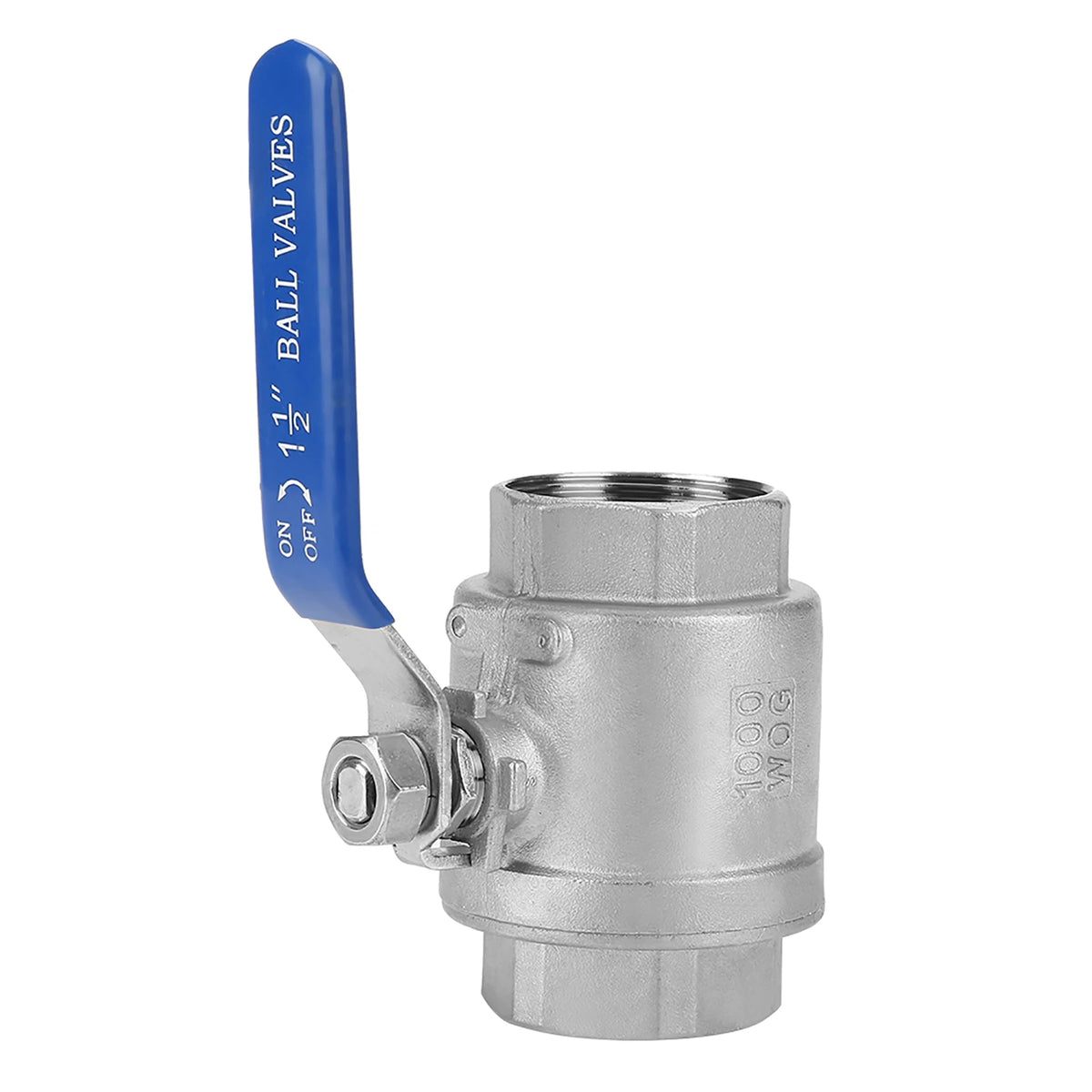304 Stainless Steel Two Piece Full Port Female Thread Ball Valve 1‑1/2" DN40 1000 WOG HIP