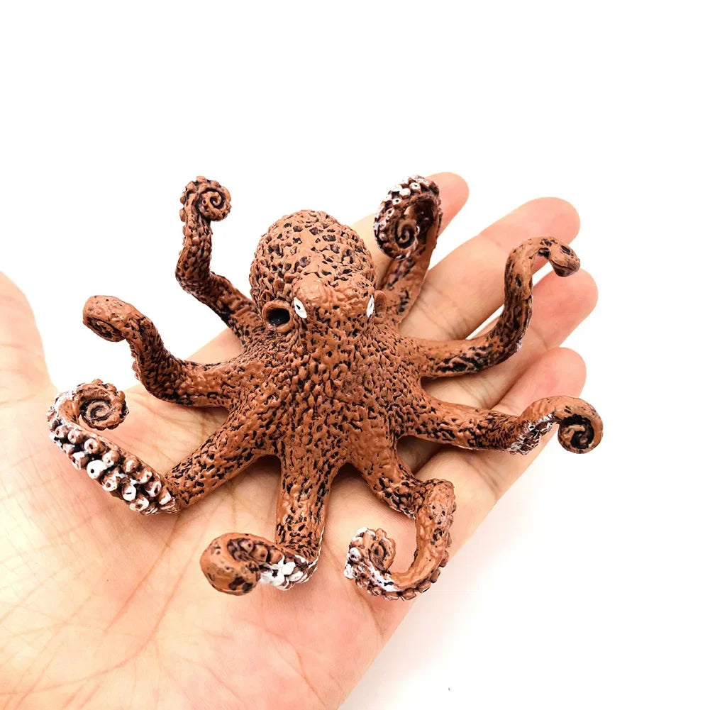 Cute Mini Soft Squid Starfish Marine Animal Model Ornament for Stress Relief Children's Education Gift Home Decoration HIP