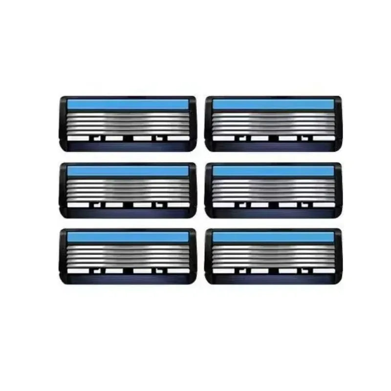Men's 6-Blade Reusable Safety Razor – Stainless Steel Men's Safety Razor HIP C544-6 blade