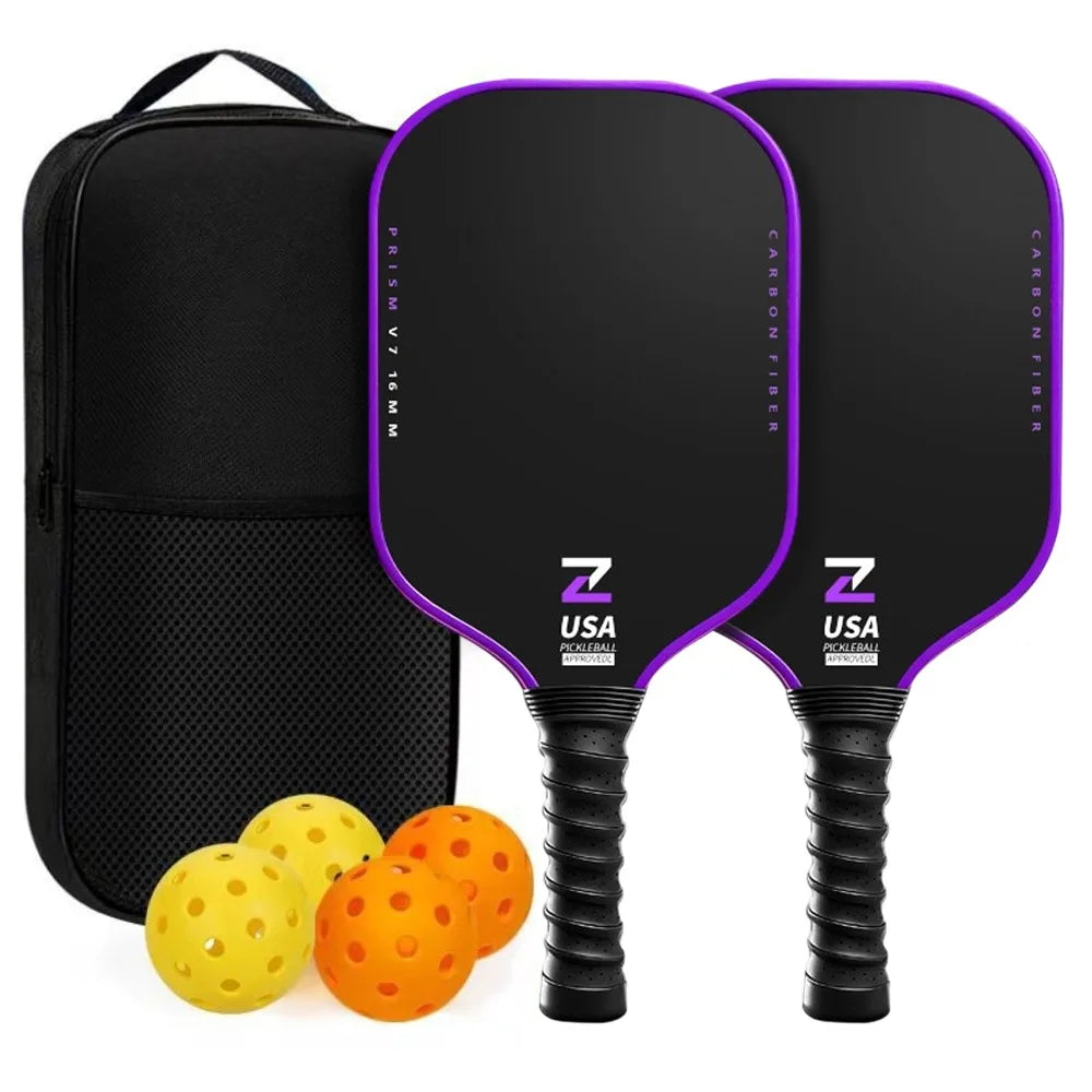 T700 Carbon Fiber Pickleball Paddle – USAPA Approved Pickleball Paddle HIP Purple - Set