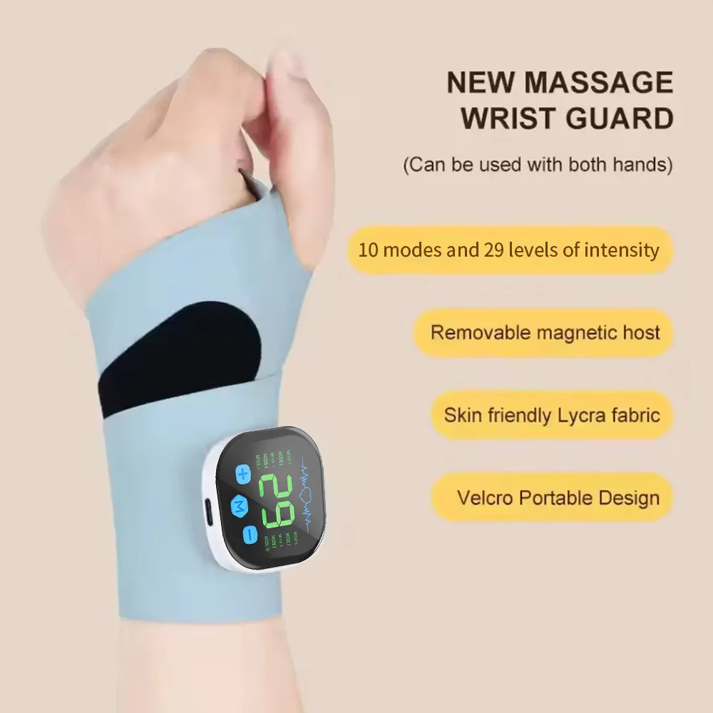 CAMMUO Electric Wrist Massager – 8 Modes, USB Rechargeable Electric Wrist Massager HIP Blue