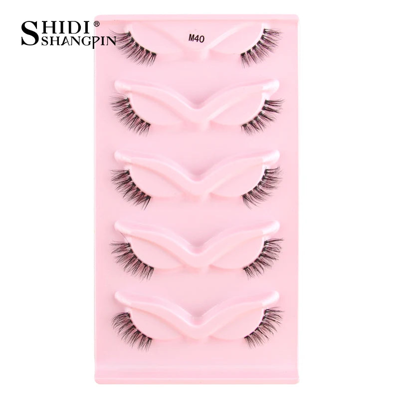 YSDO Natural Half Lashes New Hand Made Maquilagem Fluffy Fake Half Eyelashes Soft 3D Mink Lashes Makeup 3/5/10 Pairs Faux Cilios HIP 5pairs-M40