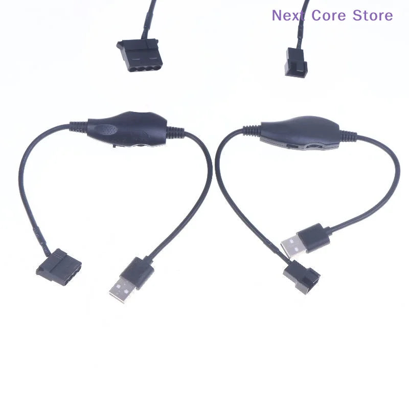 USB 5V to 12V 4-Pin PWM Fan Power Adapter Cable + Speed Switch Fan Power Adapter Cable HIP
