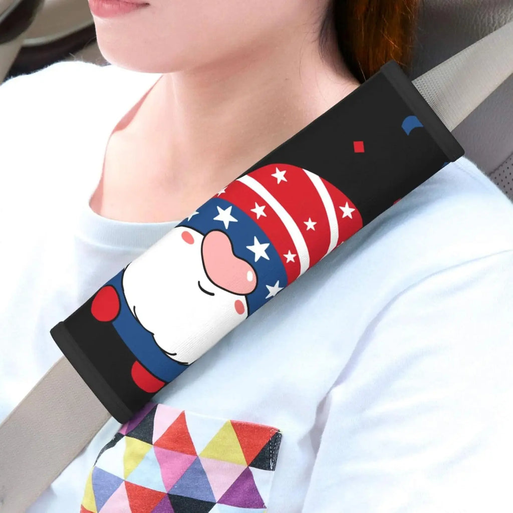 Gnome Independence Day Neoprene Seat Belt Covers 2-Pack Seat Belt Cover HIP