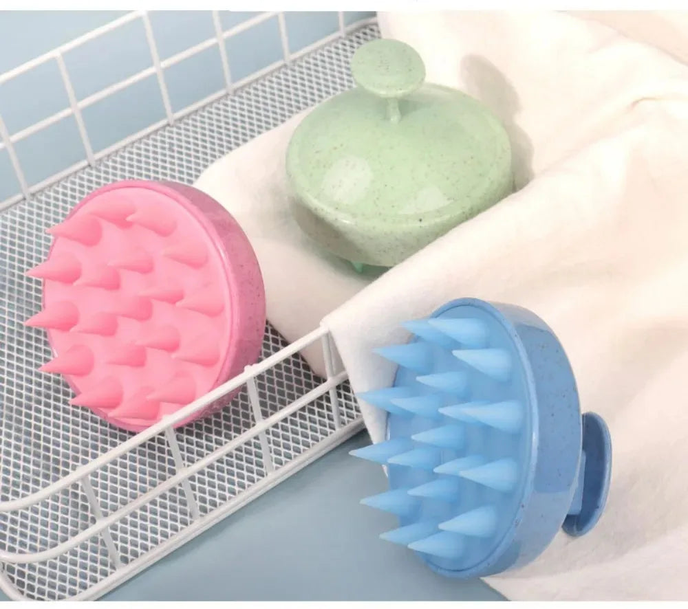 Silicone Scalp Massage Brush – Wet & Dry Shampoo Scrubber Scalp Massage Brush HIP