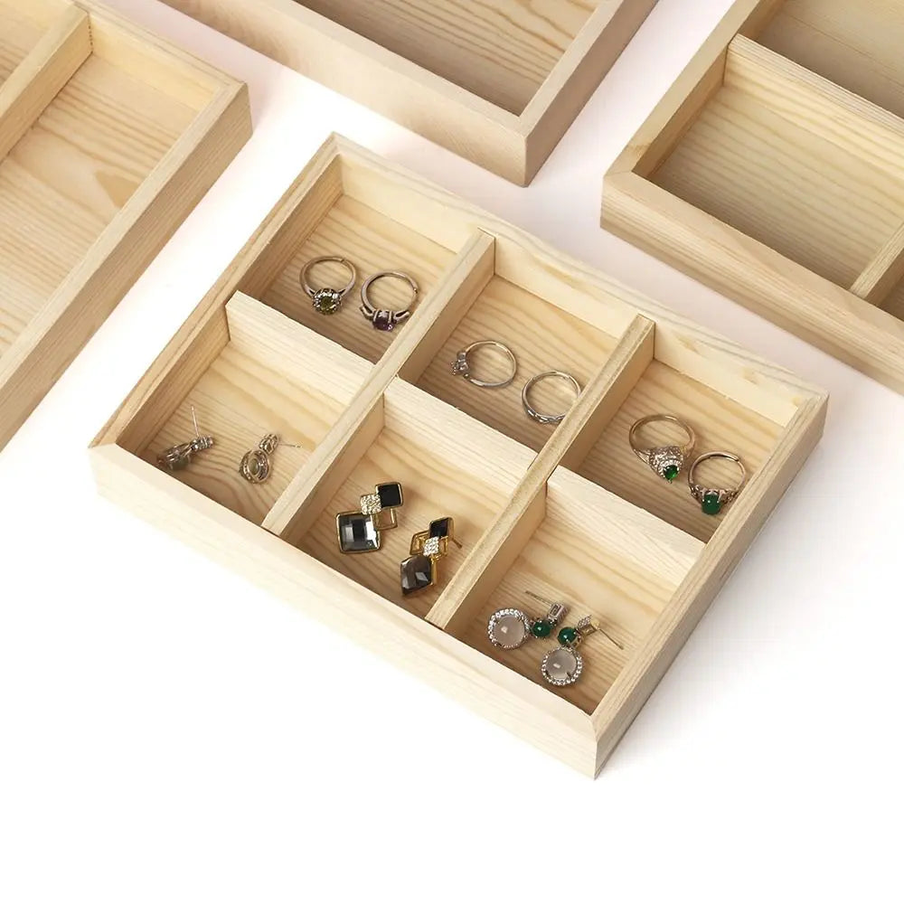 Wooden Multi-Grid Stackable Jewelry Display Tray & Organizer Jewelry Display Tray HIP