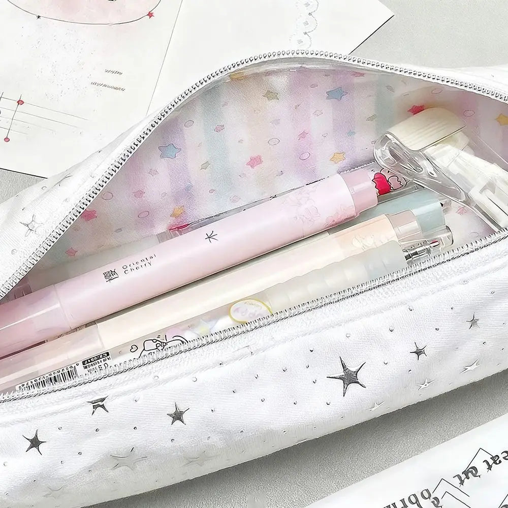 Star Pattern Pencil Case – Large Capacity Oxford Cloth Pen Bag Pencil Case HIP