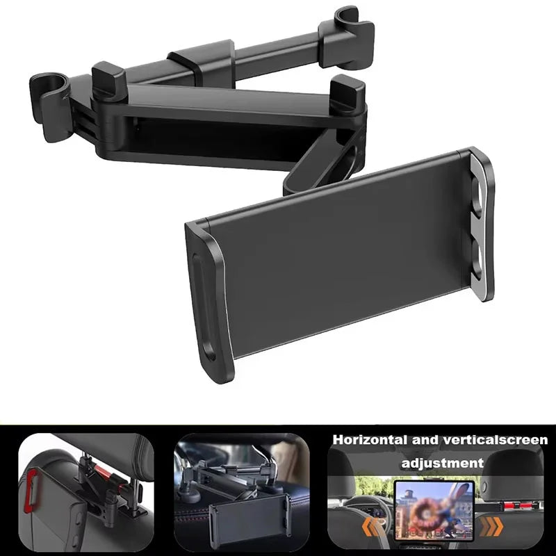 Car Headrest Phone & Tablet Holder – 360° Telescopic Arm Car Headrest Mount HIP