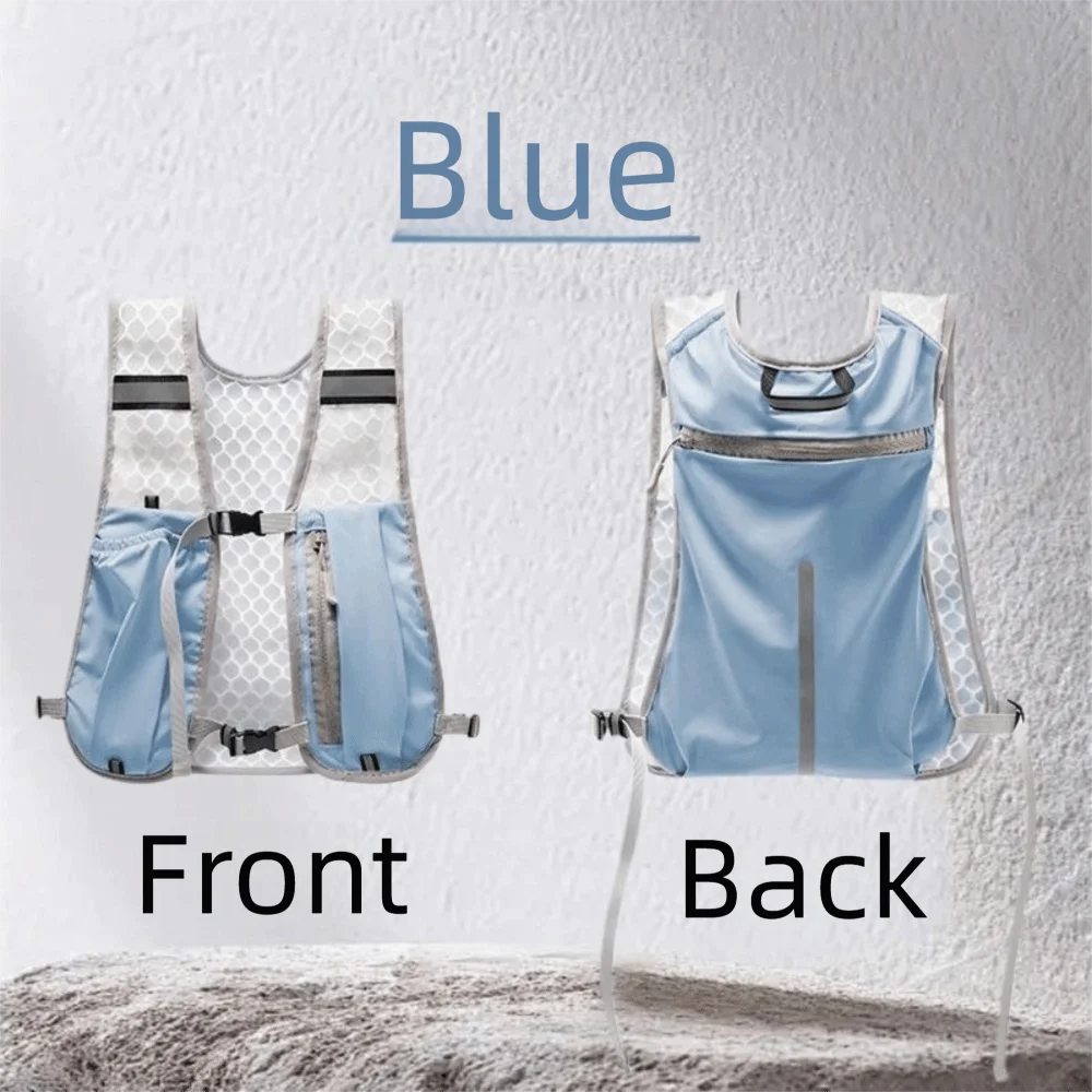 Waterproof Running Vest – Hydration Pocket & Reflective Strips Running Hydration Vest HIP Blue Gray 1
