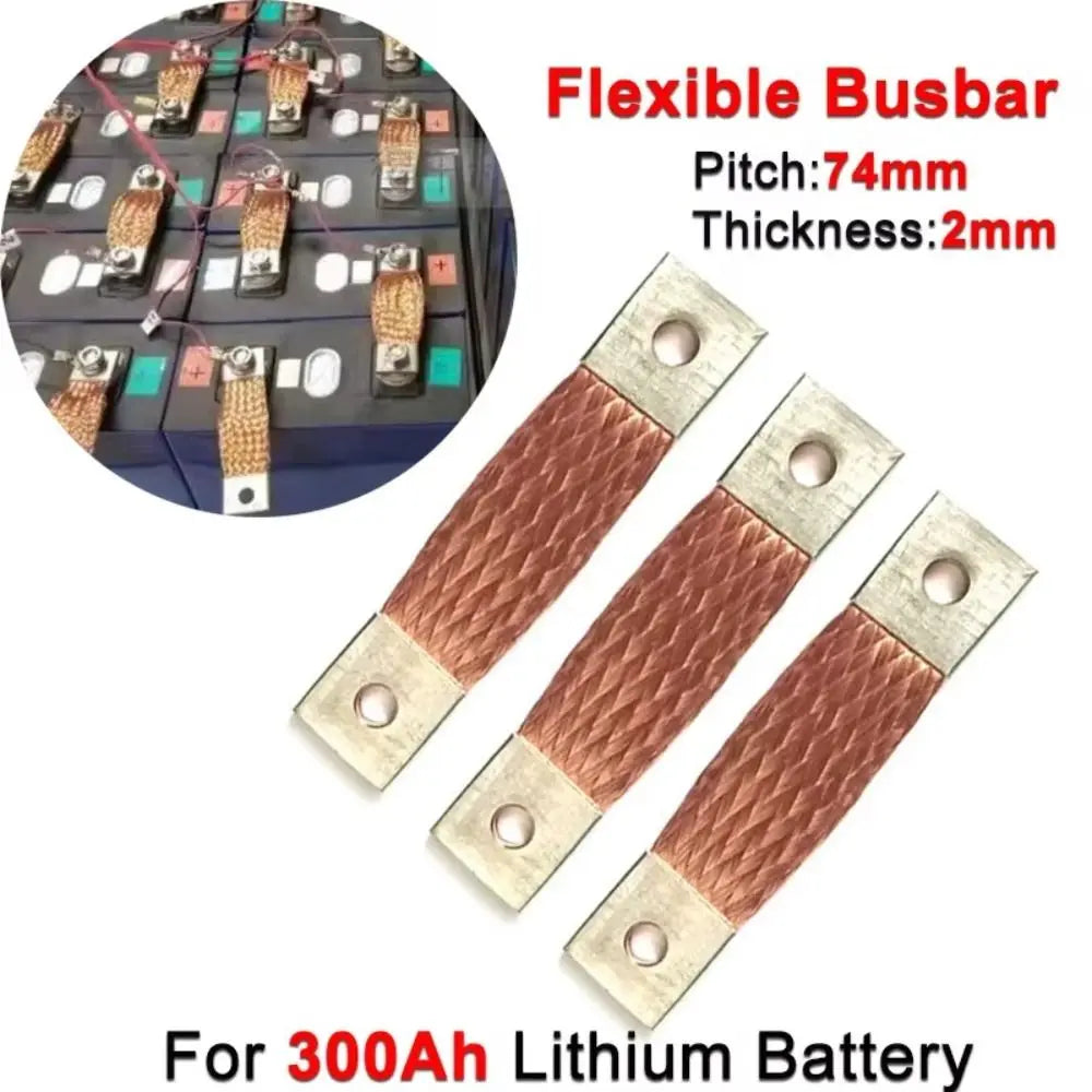 300Ah LiFePO4 Copper Busbar Connector – 74mm Pitch, 400A Battery Busbar Connector HIP