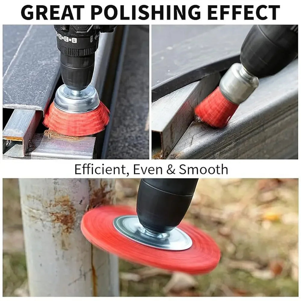 High Efficiency Nylon Polishing Brush Cleaning Brush with Handle Steel Wire Wheel Brush Rust Removal Drill Bit Rotary Tool Brush HIP