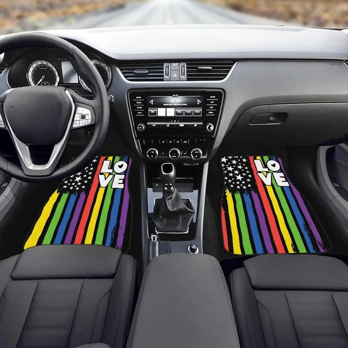 Rainbow Pride Car Floor Mats – 4-Piece Anti-Slip Set Car Floor Mats HIP