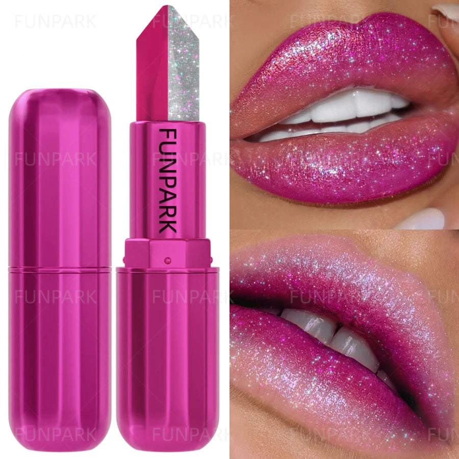 1PC Sexy Glitter Two-tone Lipstick Matte Lipsticks Cosmetics Easy to Use Lip Tint Makeup Lip Rose Red High Pigment Lip Glaze HIP